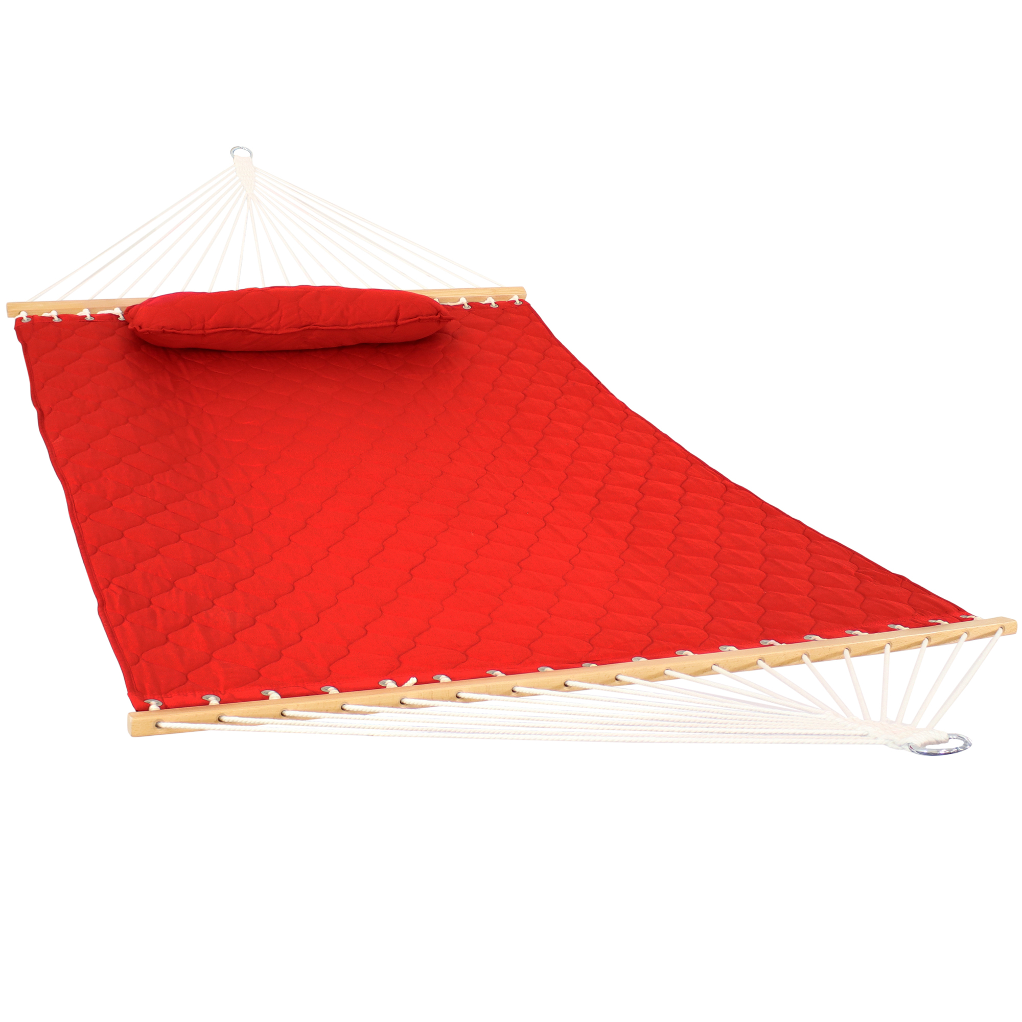 Sunnydaze Decor, Quilted Spreader Bar Hammock Pillow - Red, Color Red, Capacity 440 lb, Material Polyester, Model# LY-QDFH-RED